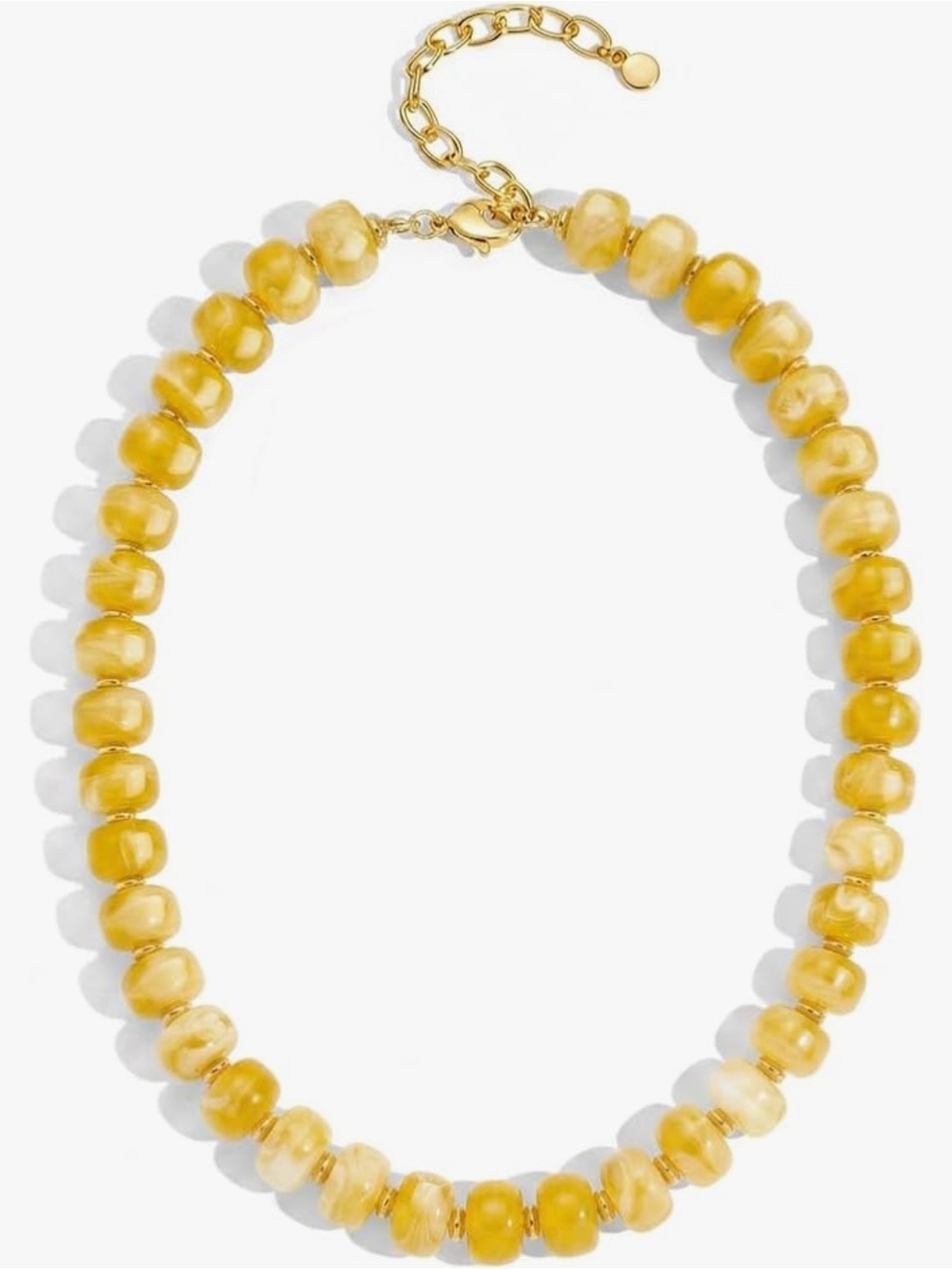 Yellow Gold-Tone Yellow Bead Necklace